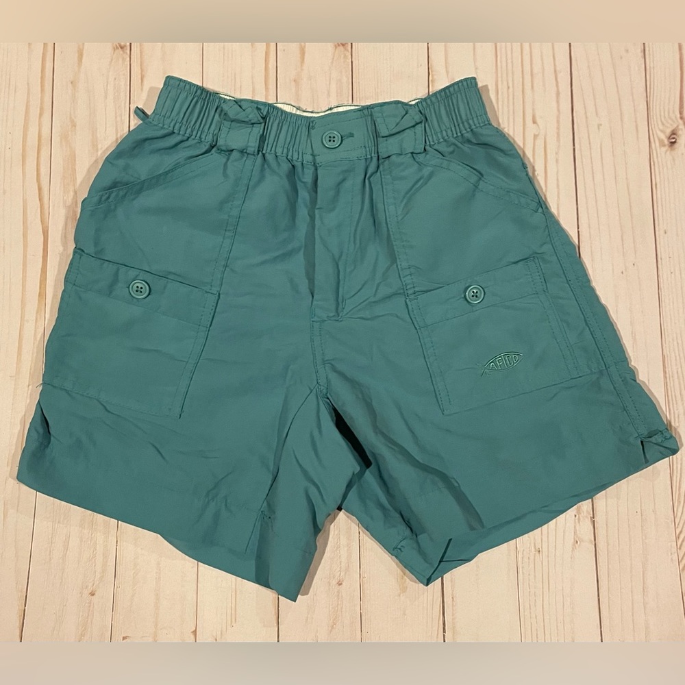 Aftcos Youth Boys Turquoise Shorts. Size 26. Excellent Condition.